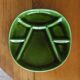 5 plates, mismatched dishes