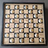Chess in wood and mother-of-pearl