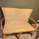 Banquette fauteuil en rotin vintage