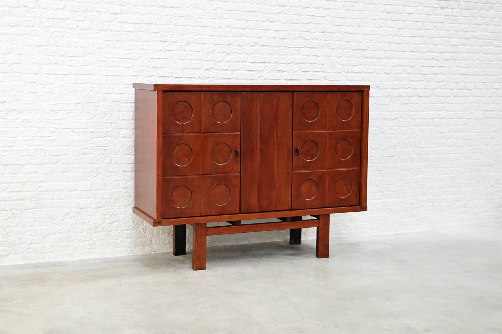 Brutalist Bar Cabinet in Oak, Belgium, 1970s
