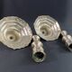 Pair of 18th century Regency candlesticks in silvered bronze