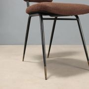 Vintage metal chairs with brass tips, Italy, 1950s-1960s.