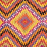 Vintage Oriental Diamond Pattern Large Floor Turkish Kilim Rug 6' X 11'2"