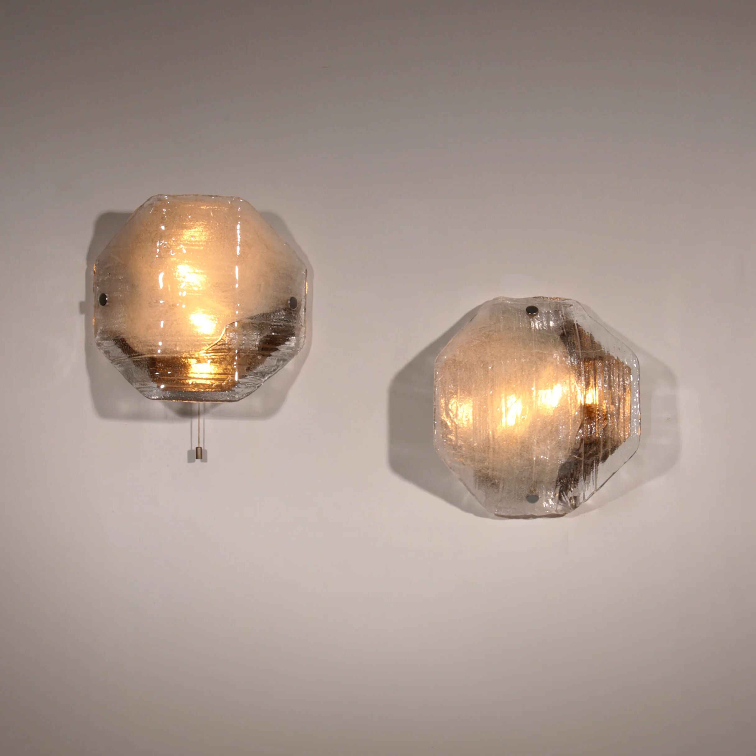 Rare large glass wall light by J.T. Kalmar, Austria, 1970s