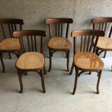 Set of 5 canned Baumann chairs