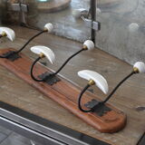 Vintage hook with 3 solid wood hooks