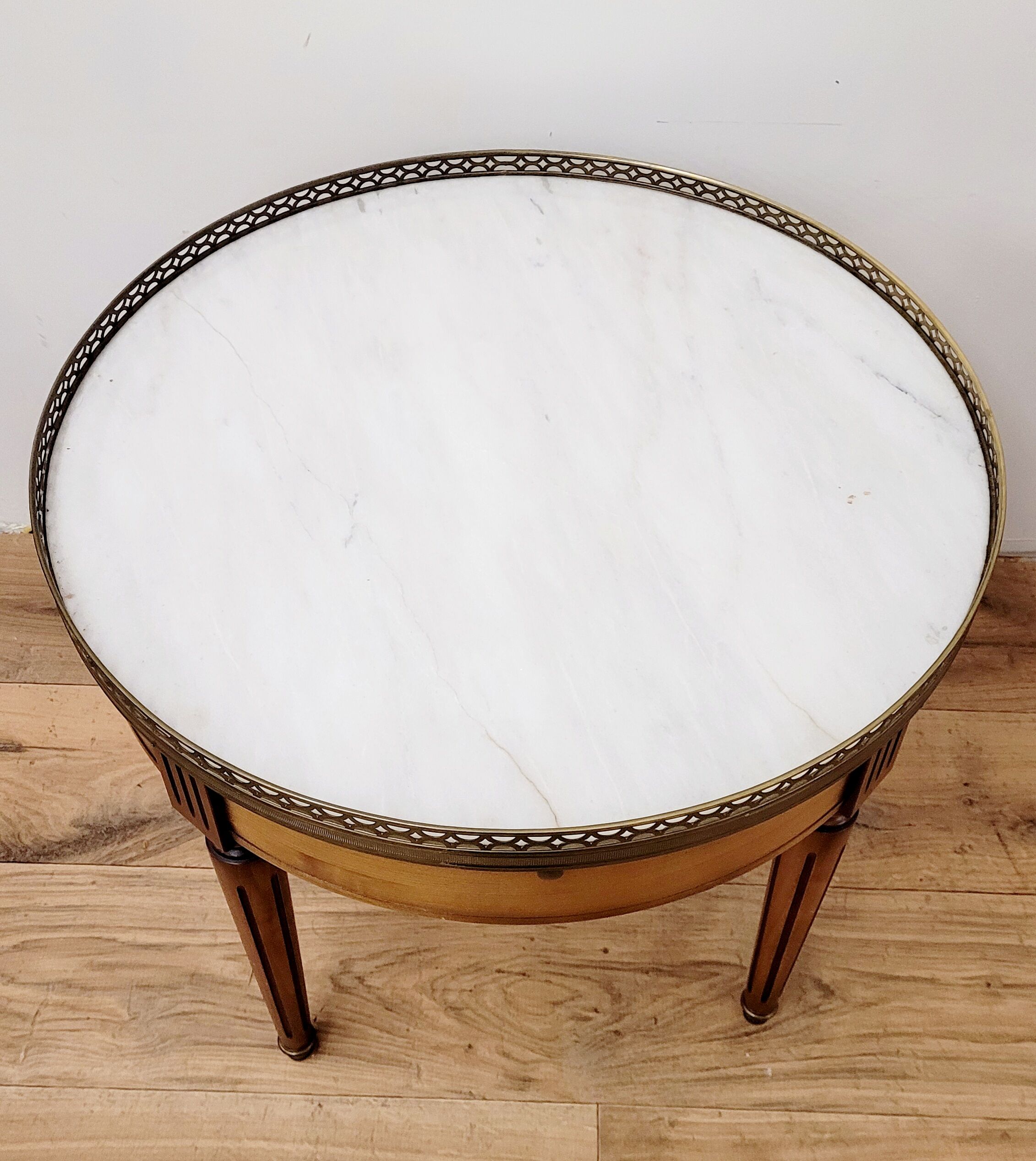 Wooden and marble coffee table