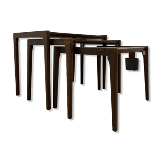 Set of 3 nesting tables / vintage wooden side tables
