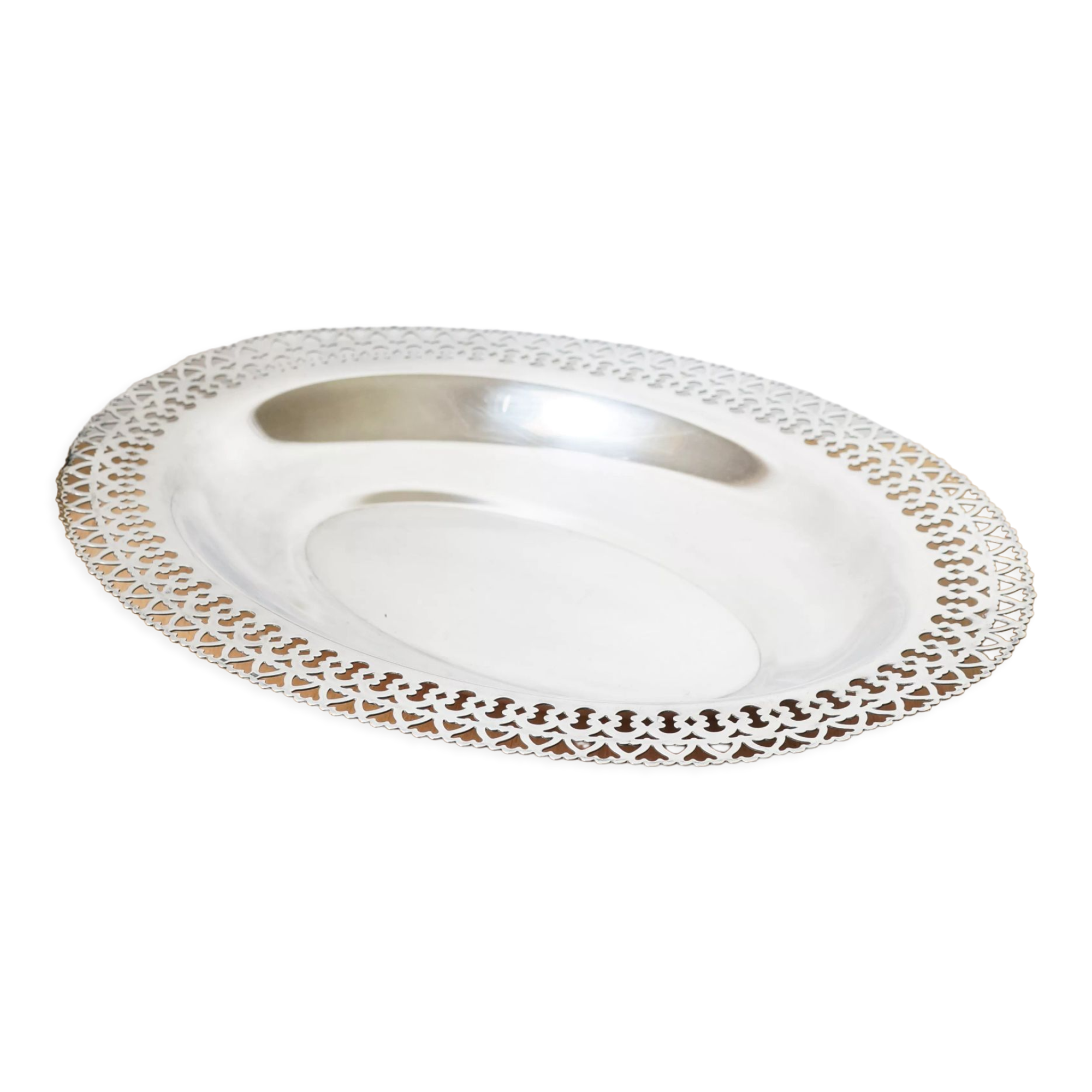 Silver-plated metal breadbasket 30s 40s