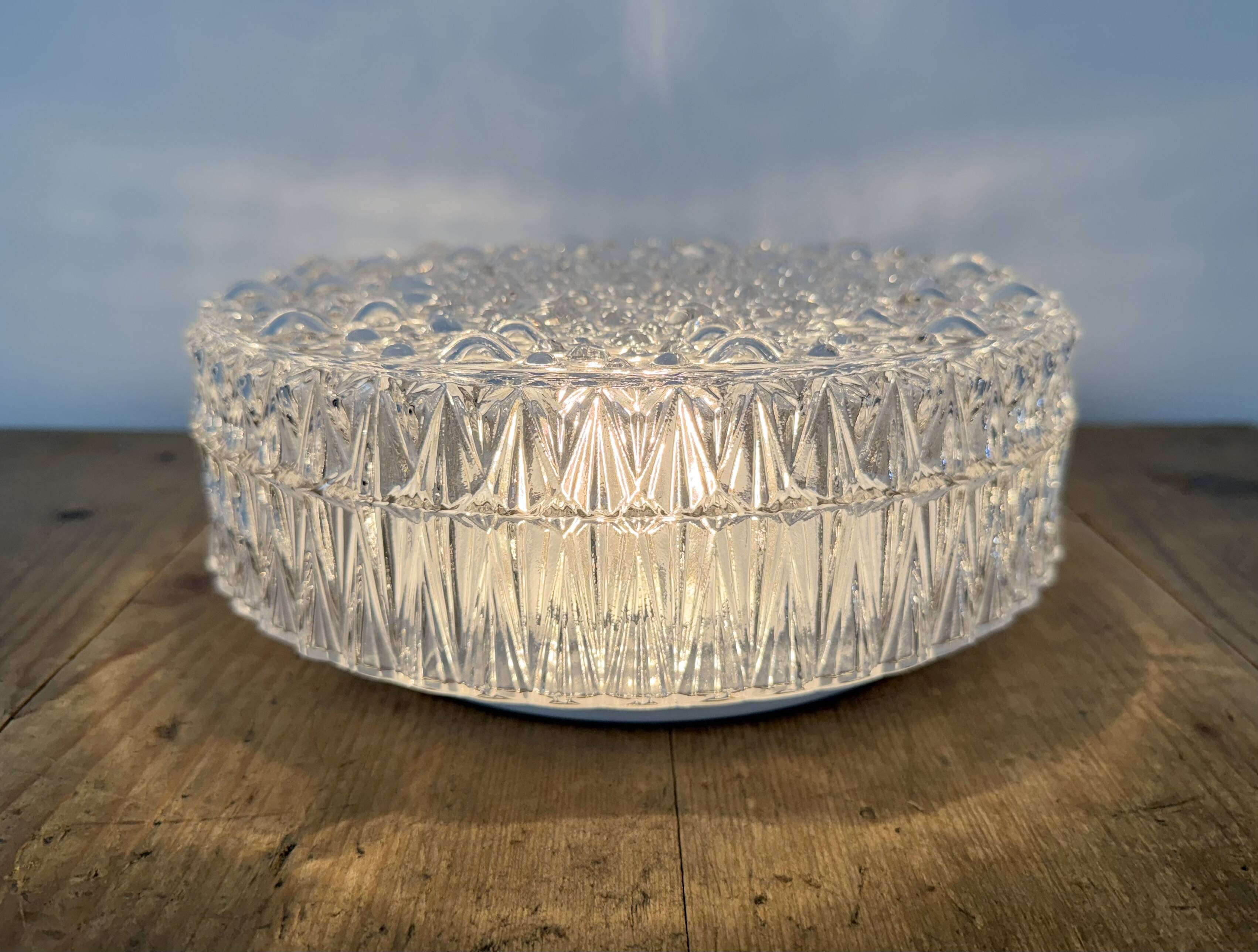 Vintage Glass Wall or Ceiling Light, 1970s