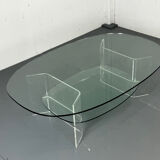 Space Age Italian modern Glass and Perspex Coffee Table, 1990s