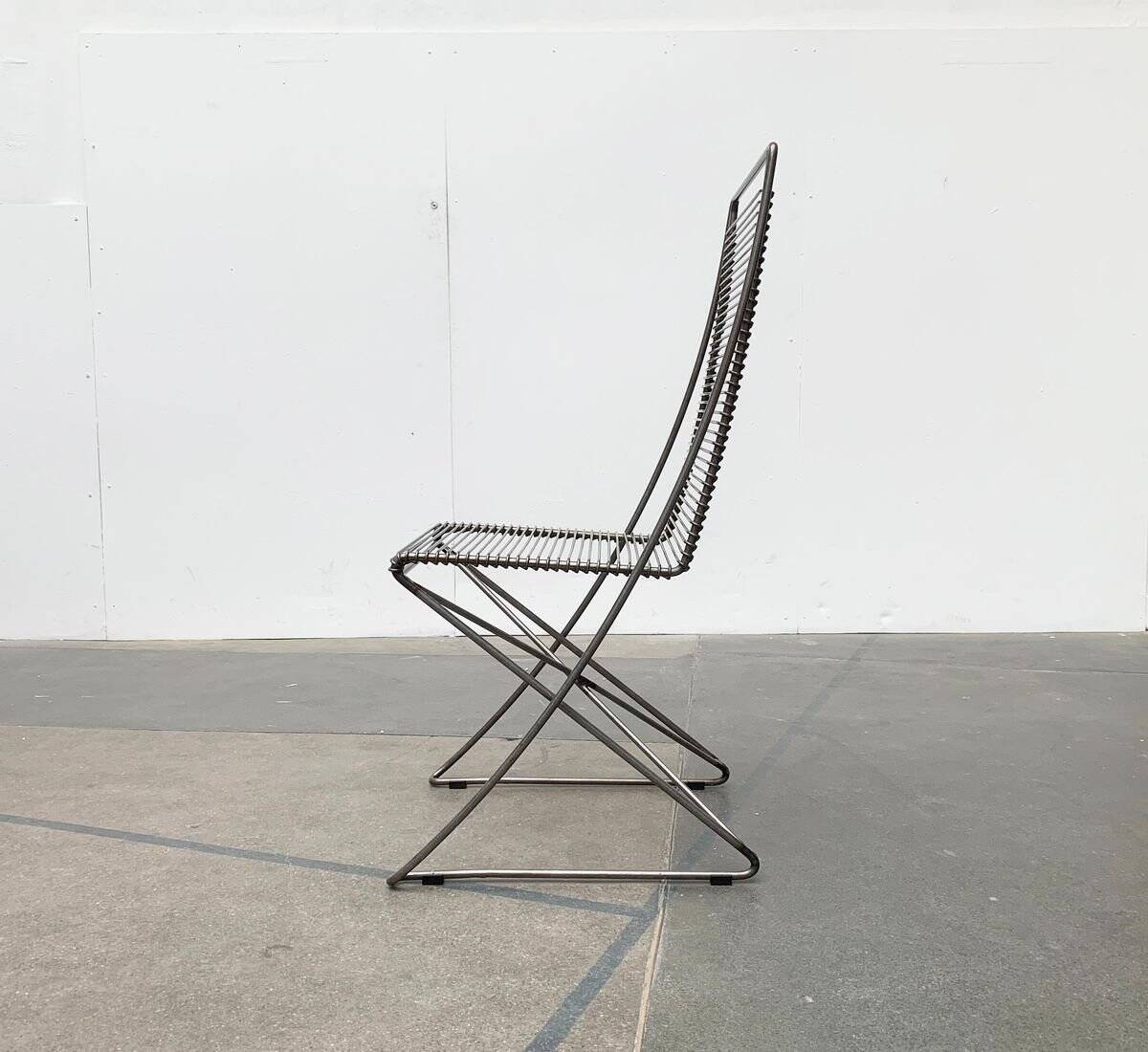 Vintage German lounge chair Kreuzschwinger by Till Behrens for Meyer Stahlmöbel, 1980s.