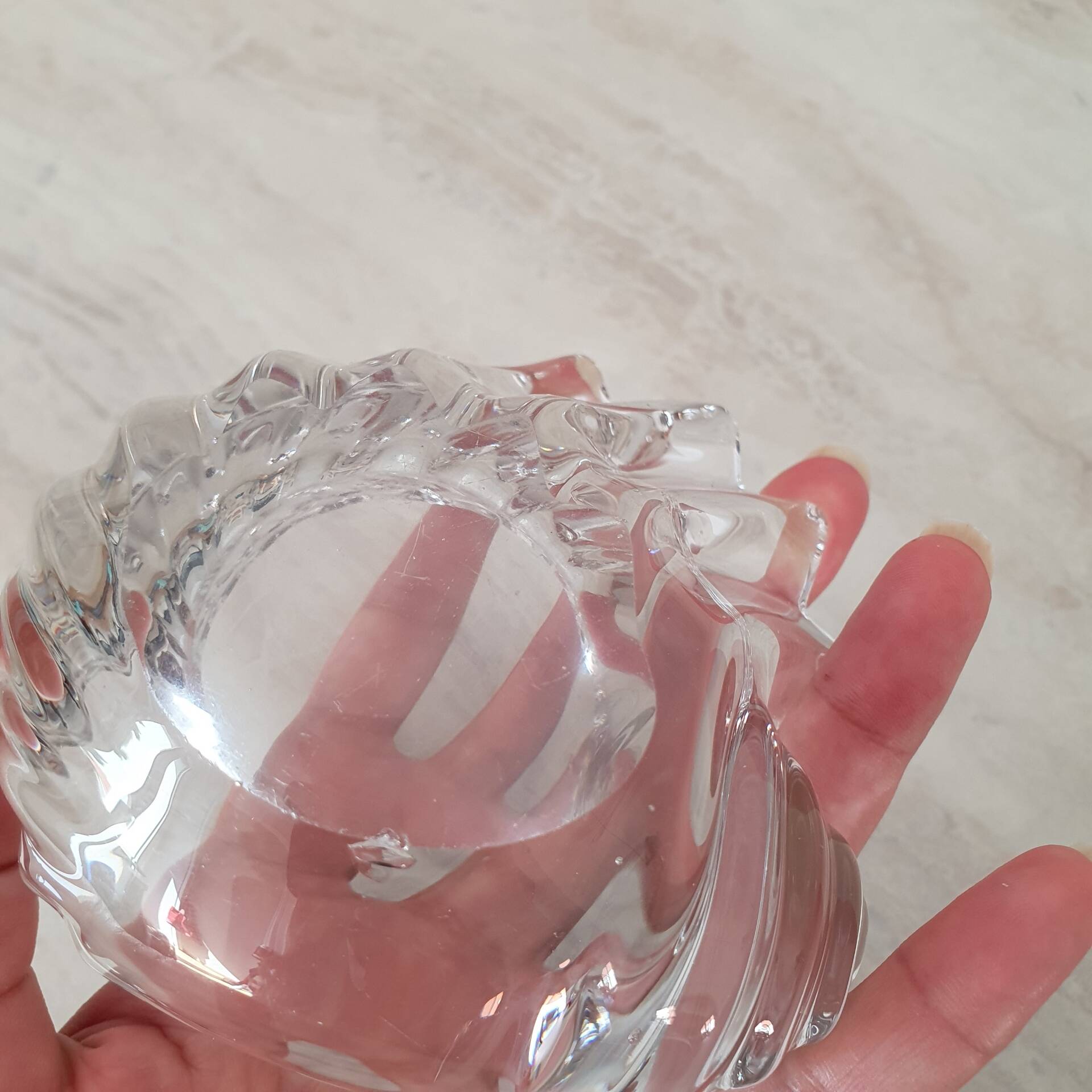 Vide-Poche coquillage en verre transparent