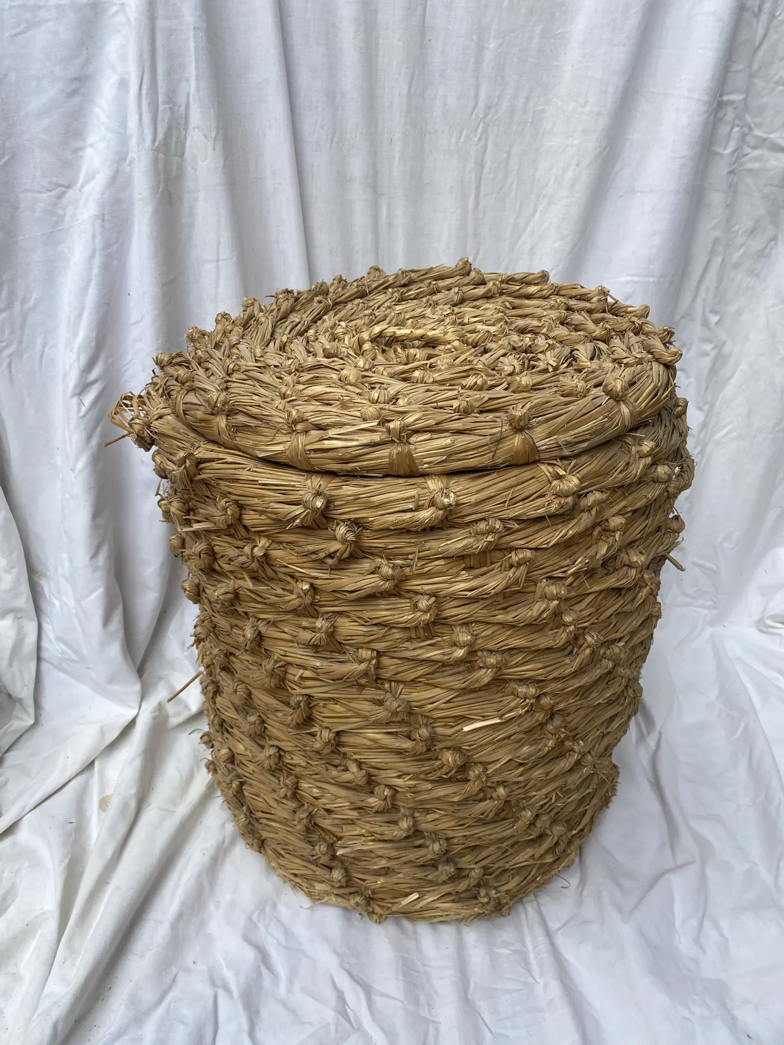 Grand panier paille vintage