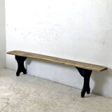 Solid wood farm bench