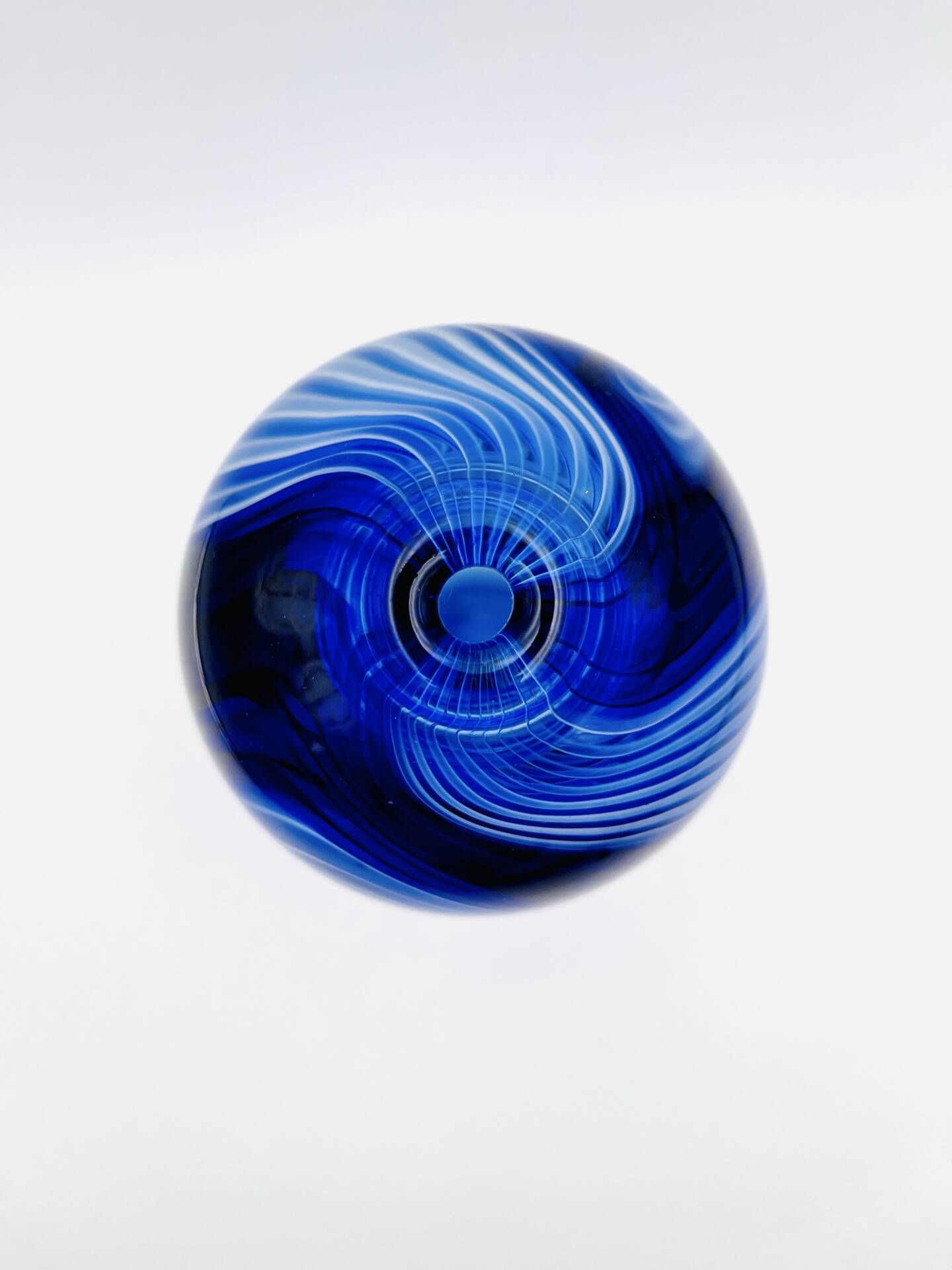 Large Vase R Pierini 1998 Blue White Glass Bubble 31cm 5kg Signed