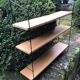 Wall shelf String lacquered metal black and light wood 1960