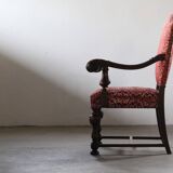 Vintage 19th century Danish Baroque oak armchair - Louis XV style