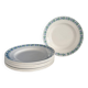 Lot de 8 assiettes plates vintage - Faïence St Amand, motif floral bleu et