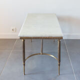 Marble and brass coffee table