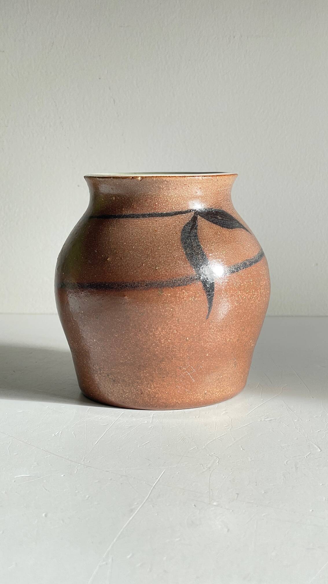 VASE Artisanal Signed Stoneware VINTAGE