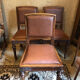 Leather and wood chairs