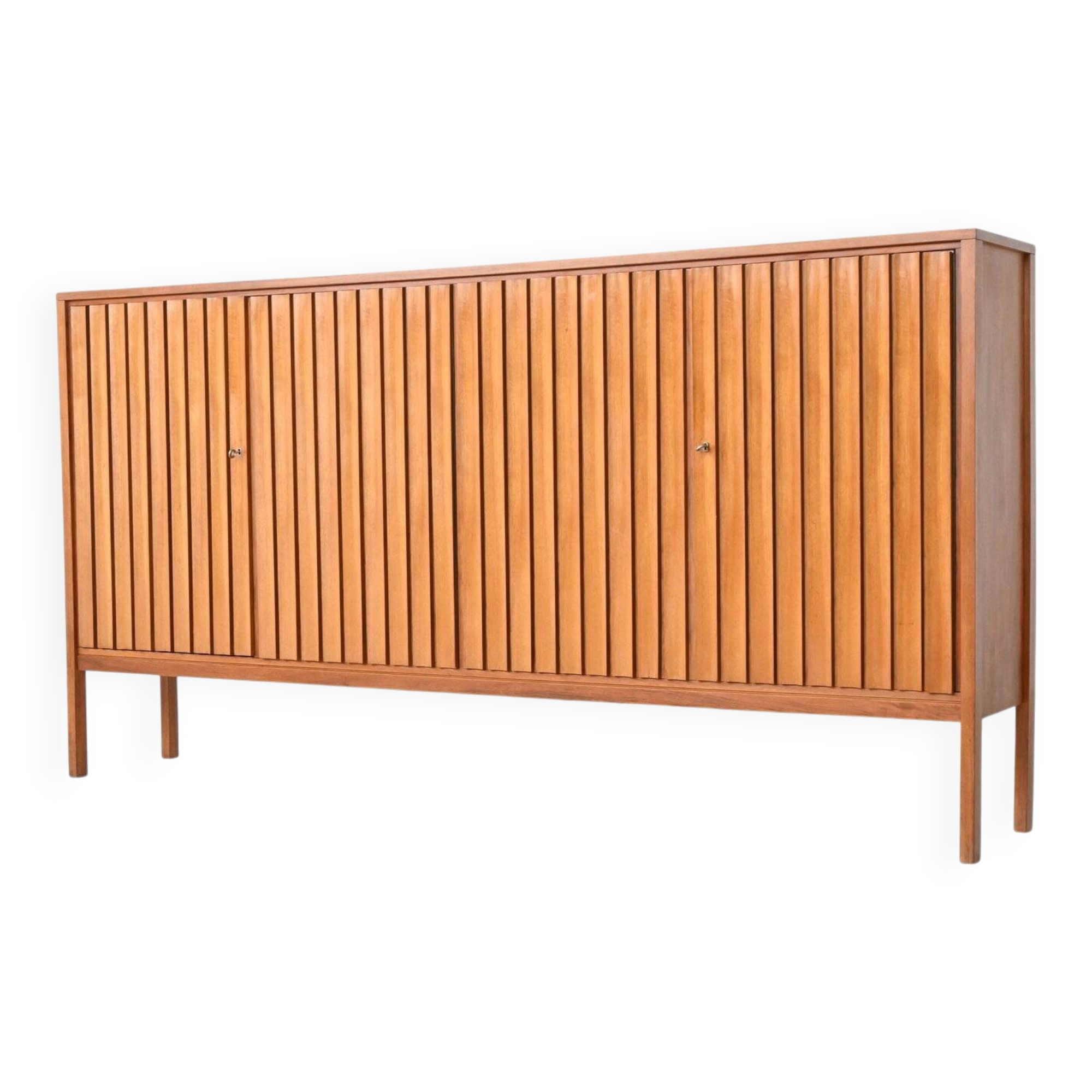 Leo Bub symmetric highboard in walnut XL Bub Wertmobel Germany 1960
