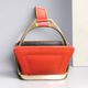 Longchamp, empty pocket document holder with leather and gold metal stirrup from around 1970.
