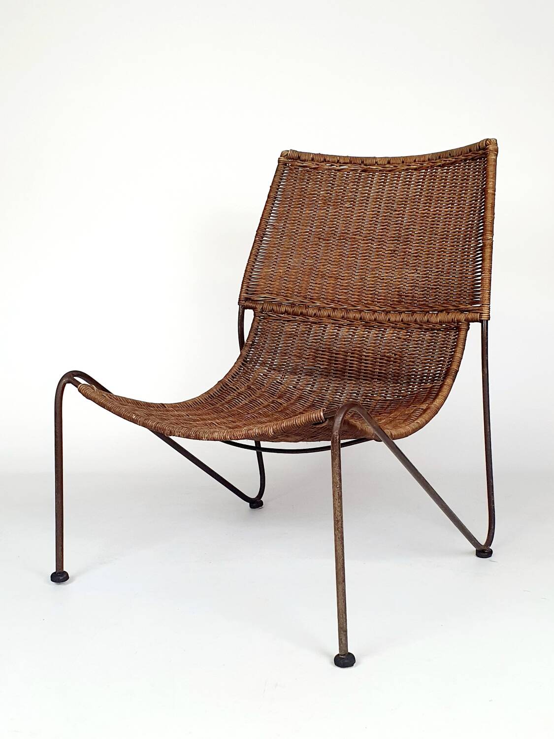 Pair of "Mombasa" rattan and steel armchairs by Pier One