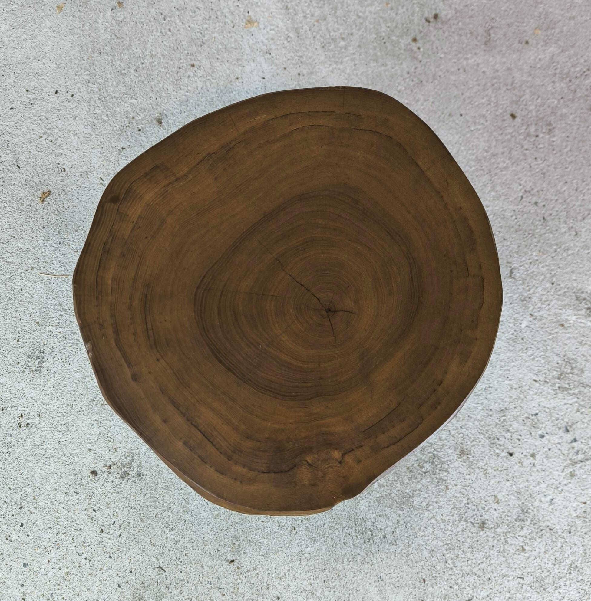 Vintage wooden tripod stool.