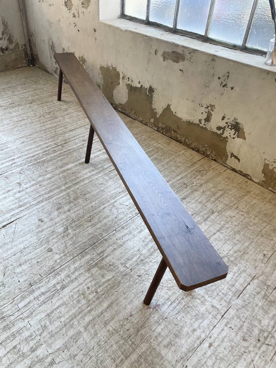 Solid oak farm bench 3m