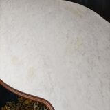 Violin table in mahogany and marble, 19th century
