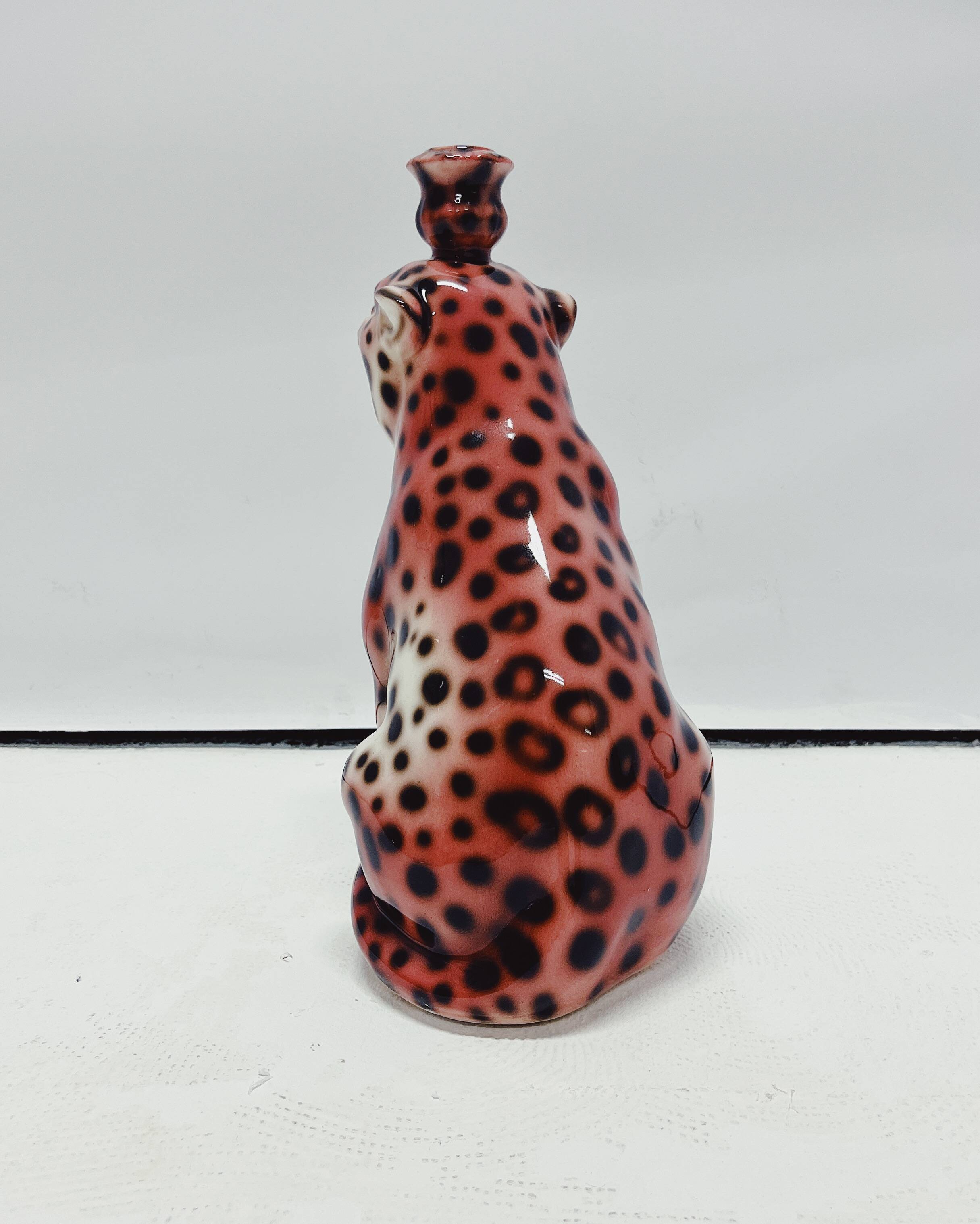Pink Panther Candle Stick Ceramic
