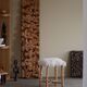 High oak stool, reupholstered in lambswool, Danish cabinetmaker, 1950s.