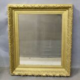Mirror Frame In Wood And Golden Stucco