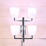 Fontana Arte, Set of 3 4-Light Wall Lamps, White Murano Glass, Italy