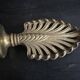 Pair of bronze curtain rod finials in the Napoléon III style with a palmette design.