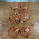 6 Rosaline twisted liqueur glasses
