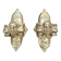 Pair of bronze wall sconces with mask, signed L. Pinet, Art Nouveau period.