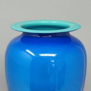 1960s luxury handcrafted blue vase in Murano glass by Ca Dei Vetrai. Made in Italy
