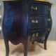 Commode de style Louis XV  laquée  bleu/noir