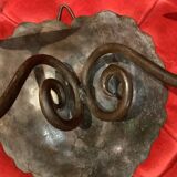 Rusty metal hanging candle holder