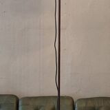 Danish adjustable teak floor lamp with tripod brass foot, 1960s
