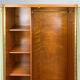 Art Deco cabinet with glass doors, various woods, 1930s