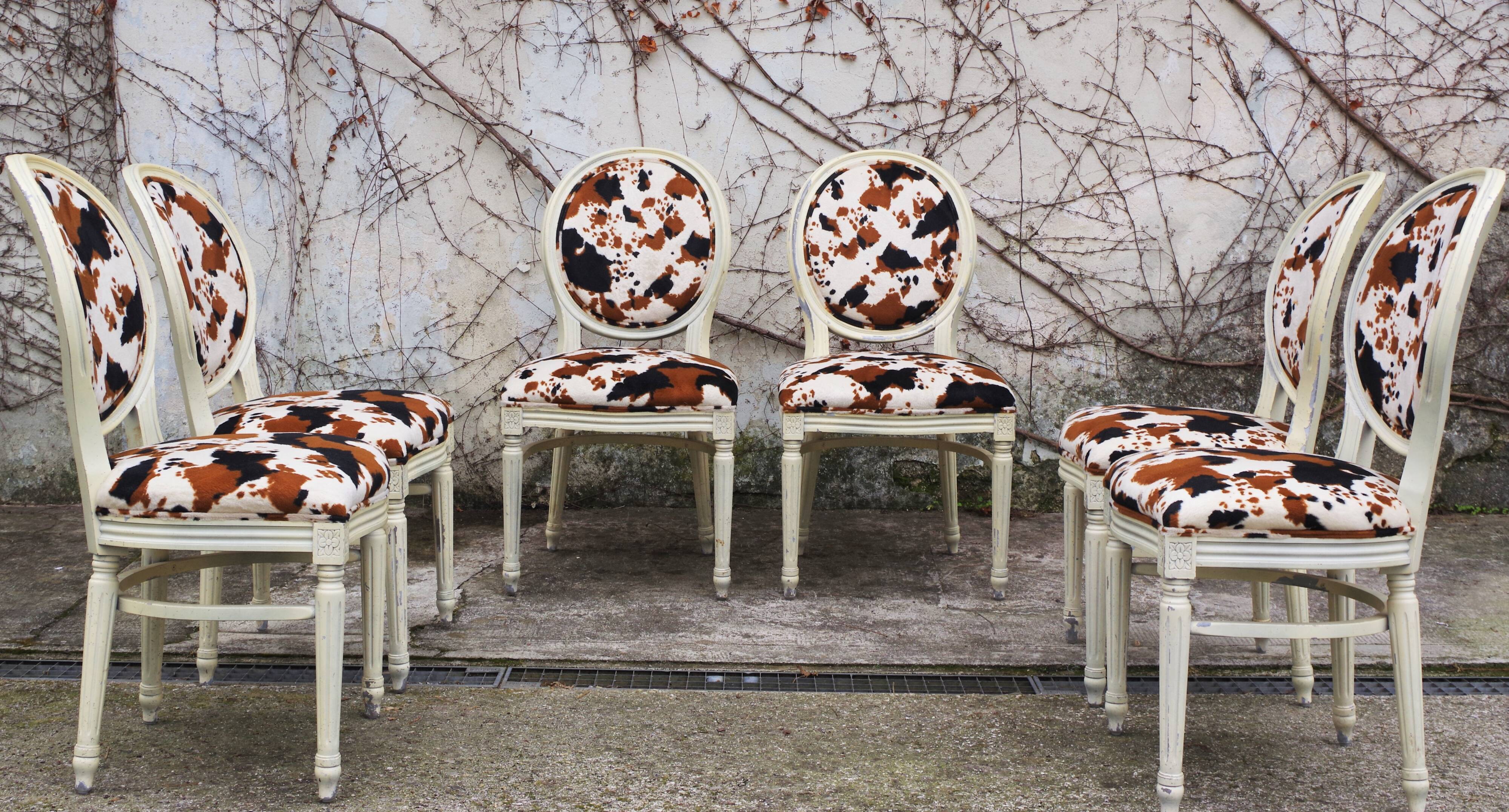 Baroque Style Wooden Dining Chairs, 1980