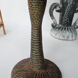 Ancien bougeoir en forme de palmier en métal patiné