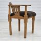 1950s, Danish design, reupholstered armchair, New Zealand sheepskin, oak wood.