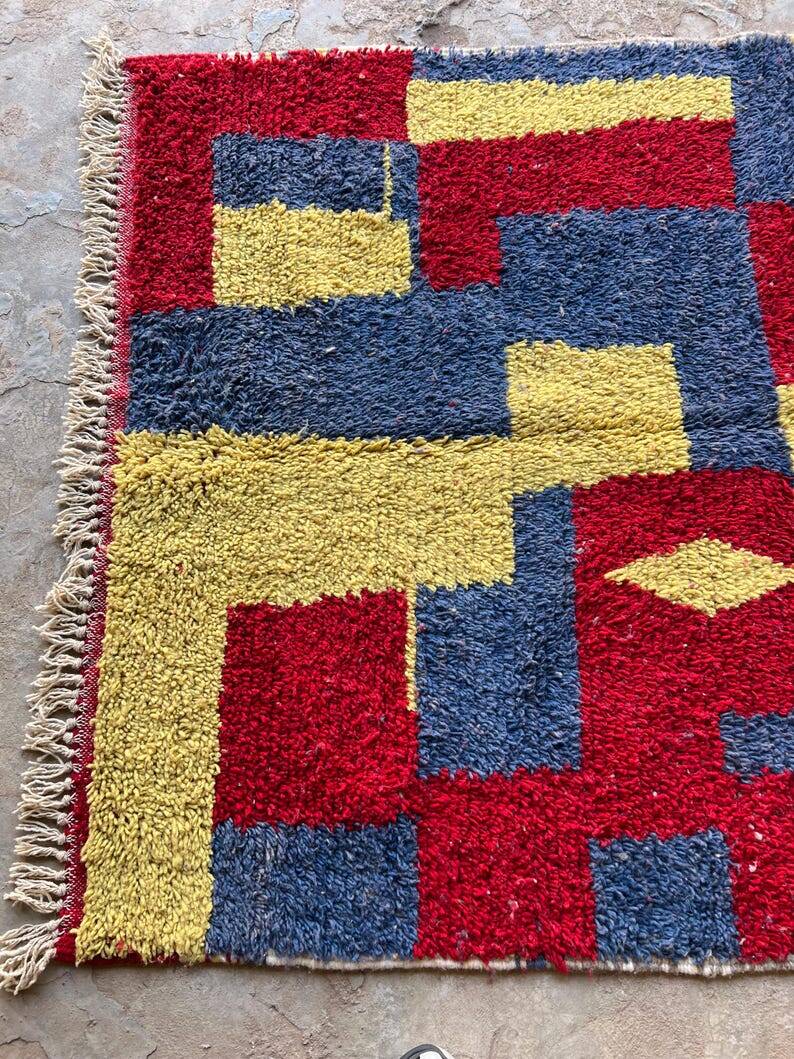 Handmade natural wool rug 250cm x 150cm