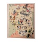 Old illustrated map of Lorraine - JP Pinchon