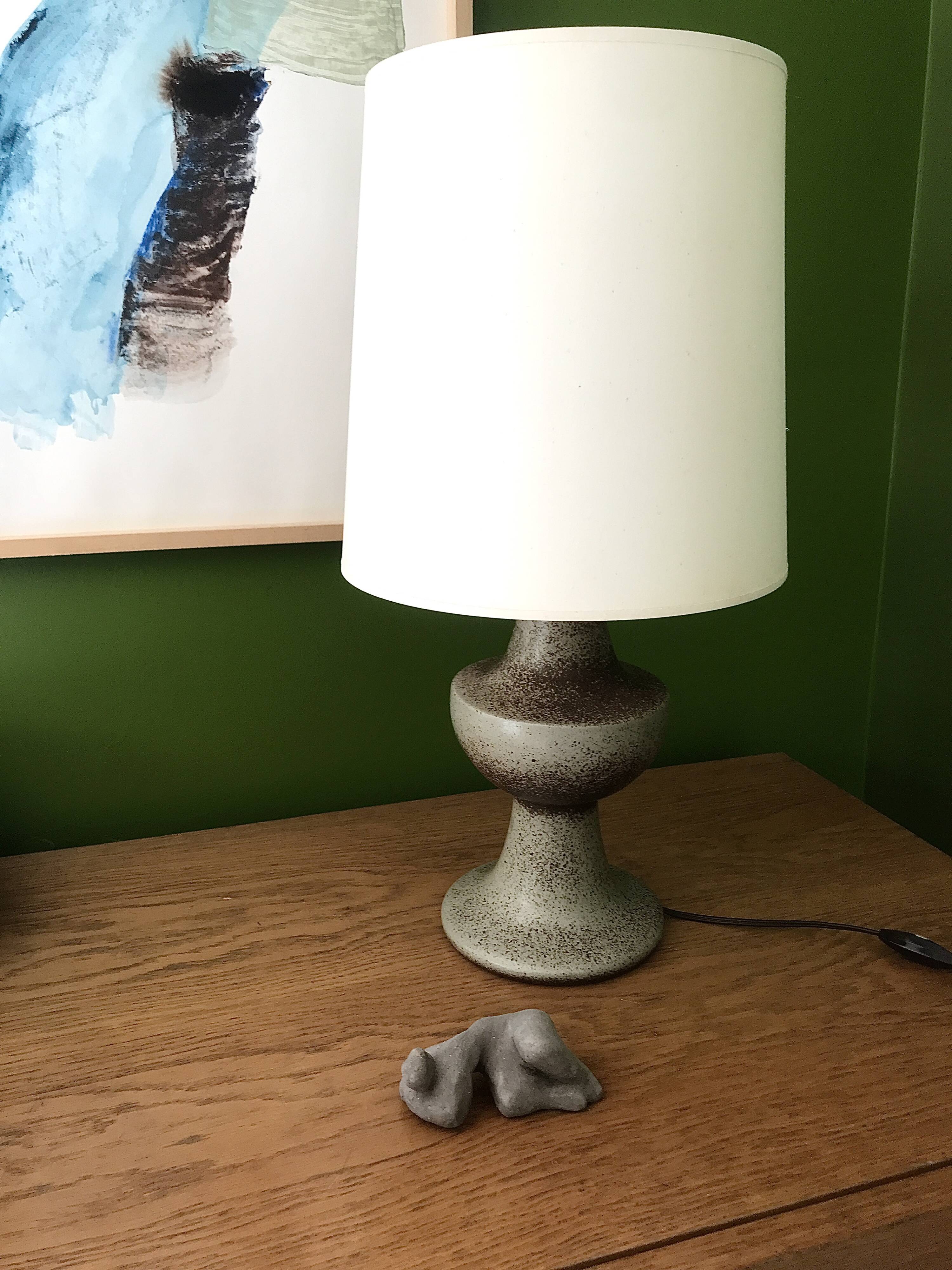 Brutalist table lamp in pyrite stone